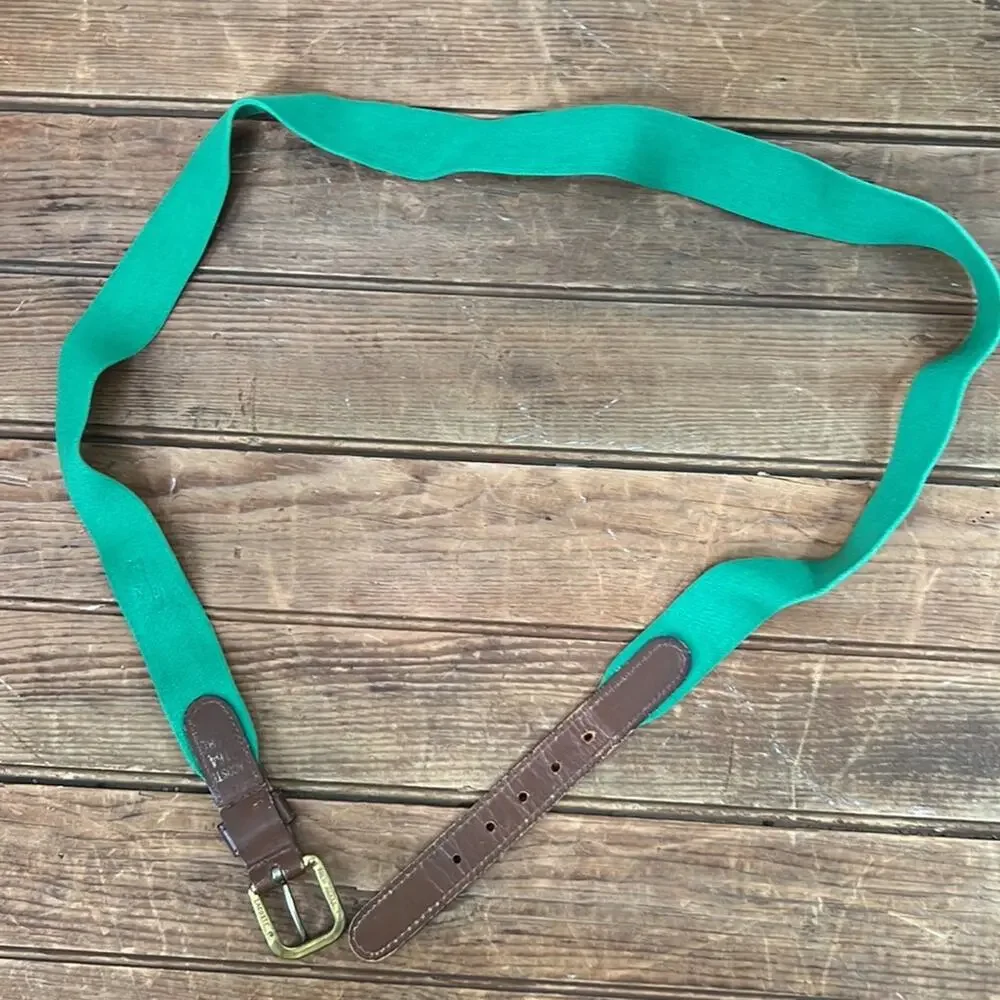 Vintage 1980s belt Lacoste preppy green stretch size 32